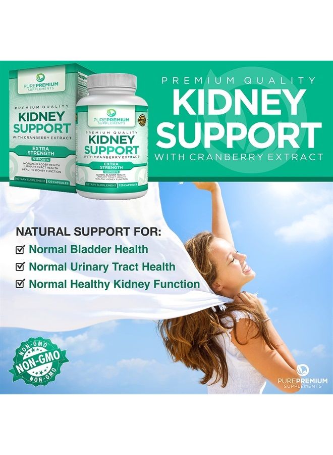 PUREPREMIUM SUPPLEMENTS مكمل دعم الكلى PurePremium للرجال والنساء - دعم المسالك البولية، دعم المثانة الطبيعية ومكملات لصحة الكلى - مستخلص التوت البري، الأستراجالوس وورق الأوفا أورسي - 60 كبسولة - Image 4